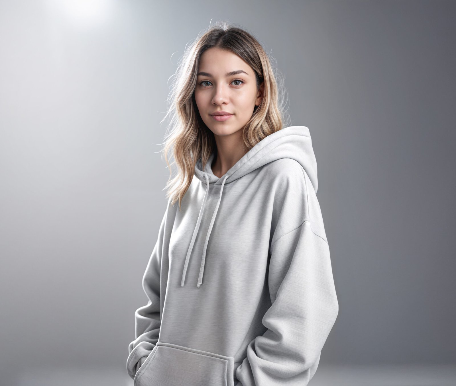 Hooded Big Pullover Designers Gray Remix